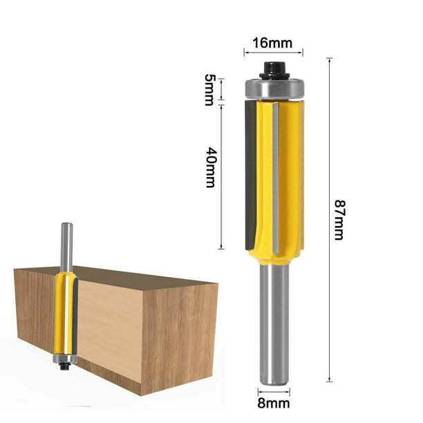 8mm Shank Bearing Flush Trim Pattern Router Bit Woodworking Milling Cutter Tool 